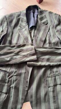 Haider Ackermann Green Viscose Striped Blazer IT 50